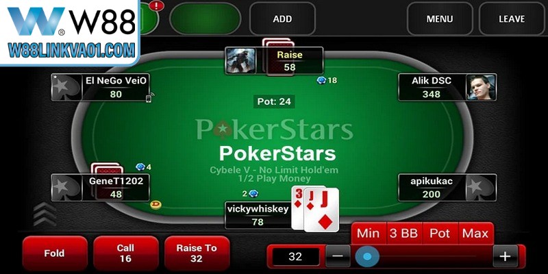 Chiến thuật chơi Poker hiệu quả, giành được thắng lớn từ cao thủ W88